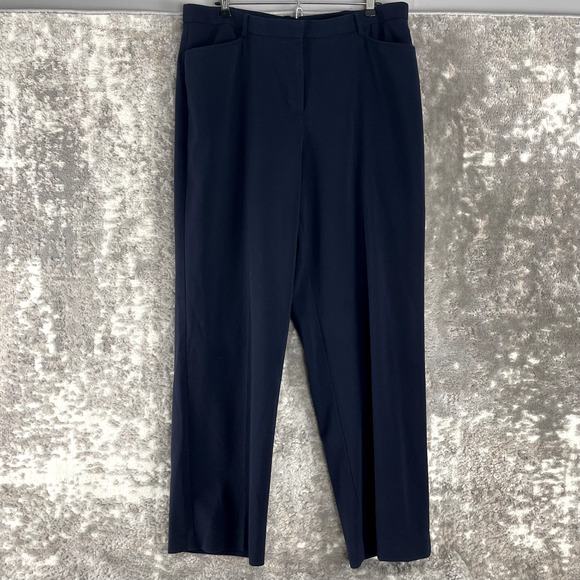 Counterparts Size 16 Career Minimalist Flat Front Pants Navy Straight Leg - Picture 1 of 12